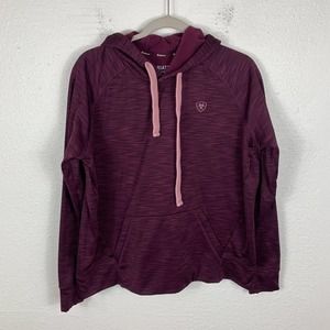 Ariat Tek Womens Cold Series Conquest Pullover Hoodie Size XL Maroon Fleece